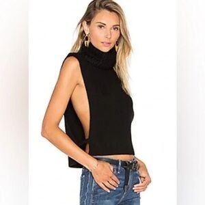 Anthropologie Open Side Turtleneck Sweater Vest One Size Fits Like Small